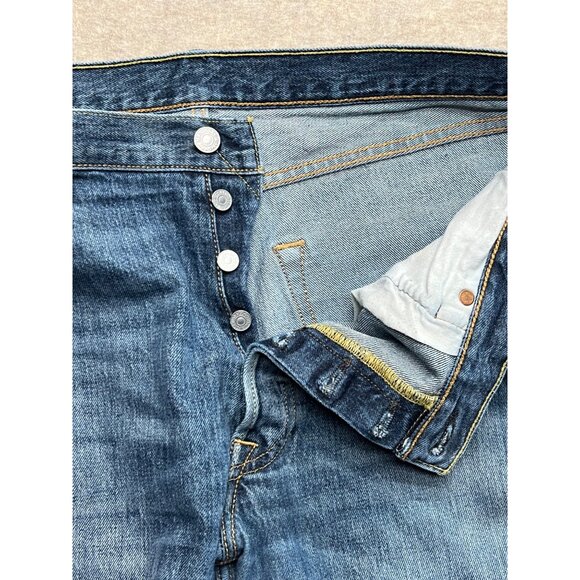 Levi's 501 Button Fly Straight Leg Medium Wash Men's Denim Jeans 36 X 34 - Picture 7 of 9